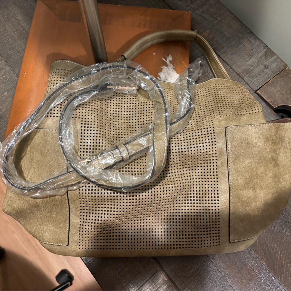 Vegan Moss Green Leather Ladies Purse. Shoulder Bag Or Crossbody - Picture 5 of 5
